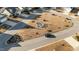 Neighborhood aerial view with a cozy community fire pit and umbrella seating area at 65 Balsam Ln, Clayton, NC 27527