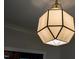 Contemporary geometric light fixture illuminating the home's interior at 83 Nottoway Lane, Wendell, NC 27591