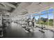Bright fitness center featuring floor-to-ceiling windows, ample gym equipment, and great views at 110 N Corcoran St # 2304, Durham, NC 27701