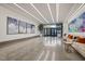 Spacious lobby with elegant decor, comfortable seating, and inviting atmosphere at 110 N Corcoran St # 2304, Durham, NC 27701