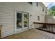 Home's back deck is accessible via sliding glass doors on the rear of the house at 207 Wyatts Pond Ln, Cary, NC 27513
