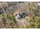 Aerial view of a home surrounded by trees, showcasing the large lot and secluded setting at 209 Democracy Pl, Apex, NC 27523