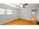 Bedroom with hardwood floors and a ceiling fan at 316 Watson Dr, Burlington, NC 27217