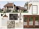 A design board with a rendering of the home's stone exterior, roofing, and front door selections at 364 Brook Green Ln # 29, Pittsboro, NC 27312