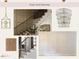 A design board showcasing foyer and stairway selections, including wall paneling, light fixtures, and railing at 364 Brook Green Ln # 29, Pittsboro, NC 27312