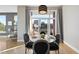 Dining table with seating for four and a balcony at 400 W North St # 730, Raleigh, NC 27603