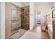 Bathroom featuring a tiled glass shower and tile flooring at 43 New Rhododendron, Chapel Hill, NC 27517