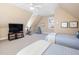 Sunlit bedroom featuring a home gym, neutral paint, and two twin beds at 43 New Rhododendron, Chapel Hill, NC 27517