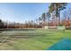 Community tennis courts and lush greenery, perfect for outdoor recreation at 43 New Rhododendron, Chapel Hill, NC 27517