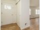 Bright entryway features a front door, coat closet, and durable, light-colored flooring at 431 Mattox St, Wendell, NC 27591