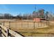 Fenced horse arena ready for training and riding with a small shelter on property at 7027 Old 421 Rd, Liberty, NC 27298