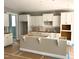 Unfinished kitchen showcasing white cabinets and a center island ready for customization at 9169 Dupree Meadow Dr # 26, Angier, NC 27501