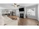 Spacious living room boasts an open layout, fireplace, and modern finishes at 99 Bodacious Ln, Benson, NC 27504