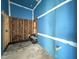 New bathroom shows insulation, painted blue walls and shower construction at 436 Oakland Dr, Raleigh, NC 27609