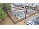 Aerial view of a community playground with swings and a picnic shelter, set beside a grassy area at 5618 Wade Park Blvd, Raleigh, NC 27607