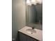 Bathroom featuring a vanity with mirror and sink, complemented by light blue walls at 6520 Thetford Ct, Raleigh, NC 27615