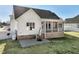 The backyard boasts a screened porch and a concrete patio, perfect for outdoor relaxation at 654 Christian Light Rd, Fuquay Varina, NC 27526