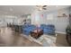 Open concept living room and kitchen area, perfect for entertaining at 781 Fireball Ct, Knightdale, NC 27545