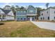 Charming two-story home featuring a spacious front yard and a modern blue facade at O Shortline Rd, Roxboro, NC 27574