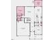 Layout of the first floor highlighting the bedroom, kitchen, dining areas, and 2-car garage at 100 Cloud Berry Ln, Holly Springs, NC 27540