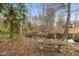 Relaxing backyard with foliage, pond, foot bridge, and a stone bench, creating a peaceful oasis at 3104 Sandy Knoll Ln, Knightdale, NC 27545