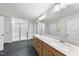 Bright bathroom boasts double sinks, a spacious vanity, and a large mirror reflecting the room at 376 Buckhorn Branch Park # 38, Clayton, NC 27520