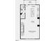 Upstairs floorplan showing the kitchen with island, half bath, pantry, dining area, and gathering room at 427 Rowe Way, Knightdale, NC 27545