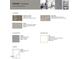 Monochromatic modern design palette showcasing flooring, countertops, backsplash, and cabinet materials at 427 Rowe Way, Knightdale, NC 27545
