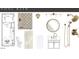 Pool bath design with tile, vanity with sink, toilet, fixtures, round mirror and lighting at 4305 Windsor Pl, Raleigh, NC 27609
