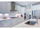 Gourmet kitchen features stainless steel appliances, white cabinetry, stylish backsplash, and ample counter space at 615 Contento Ct, Sanford, NC 27330