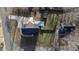 An aerial view of a home's back yard showing a shed and large yard at 6309 Charmco Ct, Wake Forest, NC 27587