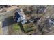 An aerial view of a home's back yard showing a shed and large yard at 6309 Charmco Ct, Wake Forest, NC 27587