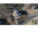 Aerial view showing home, driveway, landscaped front yard in an established neighborhood at 6309 Charmco Ct, Wake Forest, NC 27587