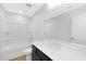 Neutral bathroom featuring a single vanity, quartz countertops, and tub with a shower at 905 Myers Point Dr, Morrisville, NC 27560