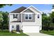 Charming two-story home with gray and white siding, complemented by lush landscaping and a spacious two-car garage at 97 Willow Cameron Way, Angier, NC 27501