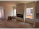 Bright living room with a modern electric fireplace and natural light at 97 Willow Cameron Way, Angier, NC 27501
