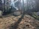 Overgrown backyard area with sheds, offering potential for outdoor activities and landscaping at 107 Creel St, Chapel Hill, NC 27516