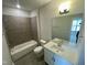 Contemporary bathroom with vanity and tiled shower/bath at 3024 Freewinds Way # 49, Cary, NC 27519