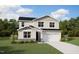 Charming two-story home with white siding, stone accents and an attached two car garage at 362 Barbour Farm Ln, Four Oaks, NC 27524