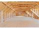 Vast unfinished attic space with ample wooden beams offering potential for future buildout or conversion at 406 Stewart Town Rd, Lillington, NC 27546