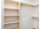 Custom wood shelving installed in a walk-in closet, maximizes storage space at 4664 Quarter Creek Ln, Liberty, NC 27298