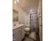 Full bathroom with modern fixtures, vanity, and shower/tub combination at 5943 River Landings Dr, Raleigh, NC 27616