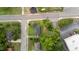 Overhead shot showing the property nestled among tree-lined streets in a quiet residential area at 702 Joyner St, Clayton, NC 27520