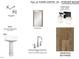 Powder room fixture selections: ProFlo pedestal sink, Gibson faucet, silver mirror, and modern lighting at 913 Myers Point Dr, Morrisville, NC 27560
