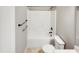 This bathroom features a shower-tub, and toilet at 201 Silver Creek Dr, Clayton, NC 27520