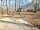 Expansive backyard with wooded backdrop, patio area, and exterior elevation, creating a serene outdoor setting at 2024 Fox Den, Clayton, NC 27527