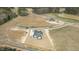 This aerial view of the property shows off the land surrounding this beautiful home at 35 Wheatfield Ln, Youngsville, NC 27596