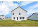 Large backyard with a concrete patio perfect for entertaining, ready for landscaping at 106 E Victory View. Ter, Smithfield, NC 27577