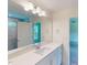 Bathroom view featuring a vanity with a large mirror and a view of a glass-enclosed shower at 1229 Dimaggio Dr # 8, Raleigh, NC 27616
