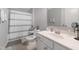 Bathroom featuring a tub/shower combo and single sink vanity with good lighting at 1311 Arena Ln, Fuquay Varina, NC 27526